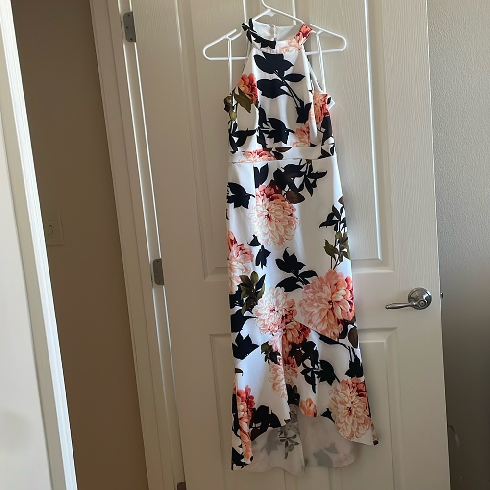 High low floral dress with cute collar